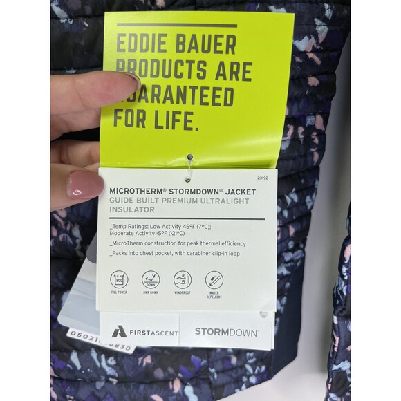 NWT Eddie Bauer Women’s Microtherm Stormdown First Ascent Jacket SM Purple Blue - Picture 12 of 12